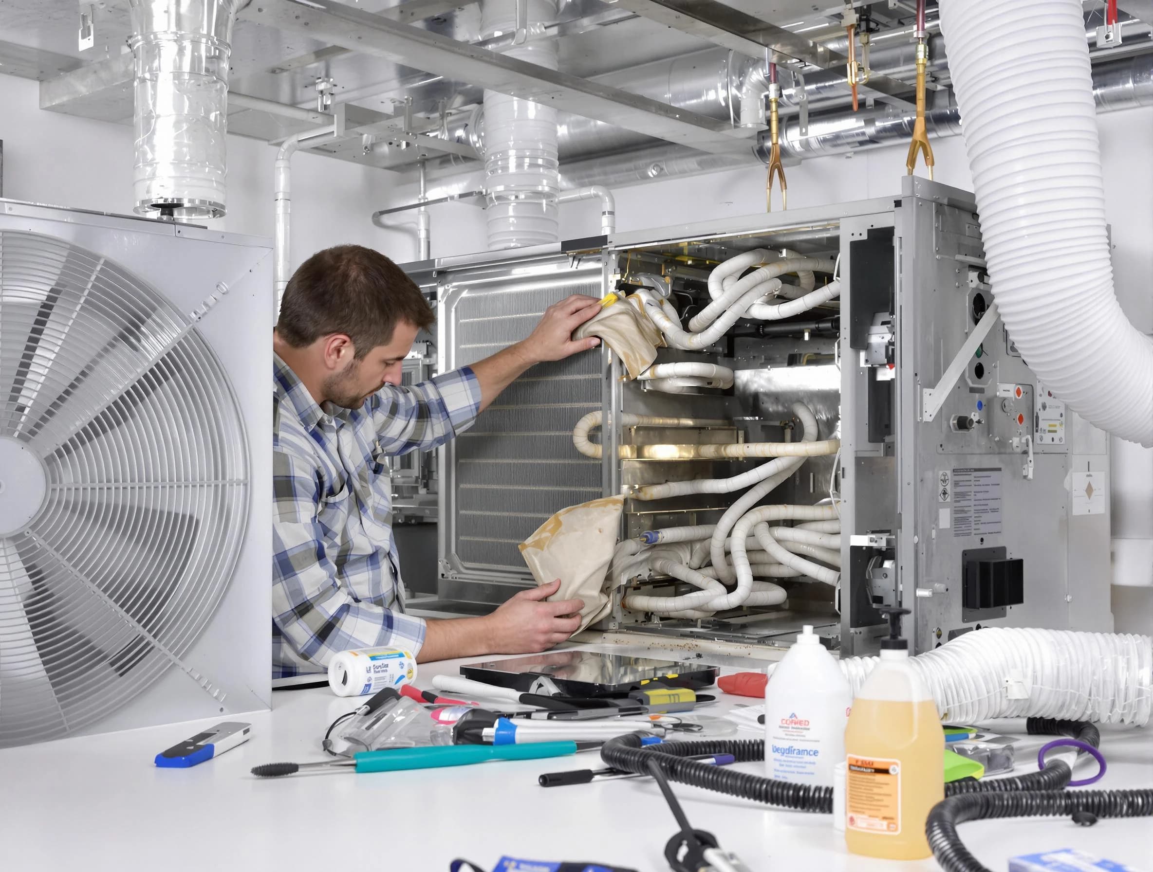 Lindon Air Duct Cleaning specialist performing precision AC coil cleaning in Lindon