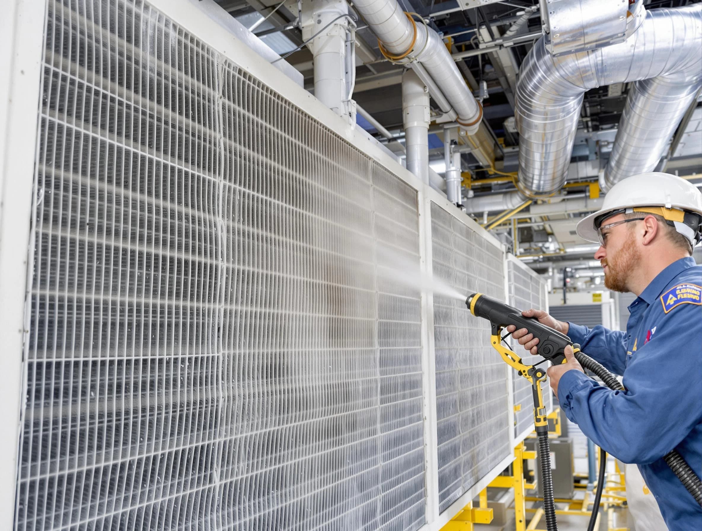 Professional commercial coil cleaning by Lindon Air Duct Cleaning in Lindon