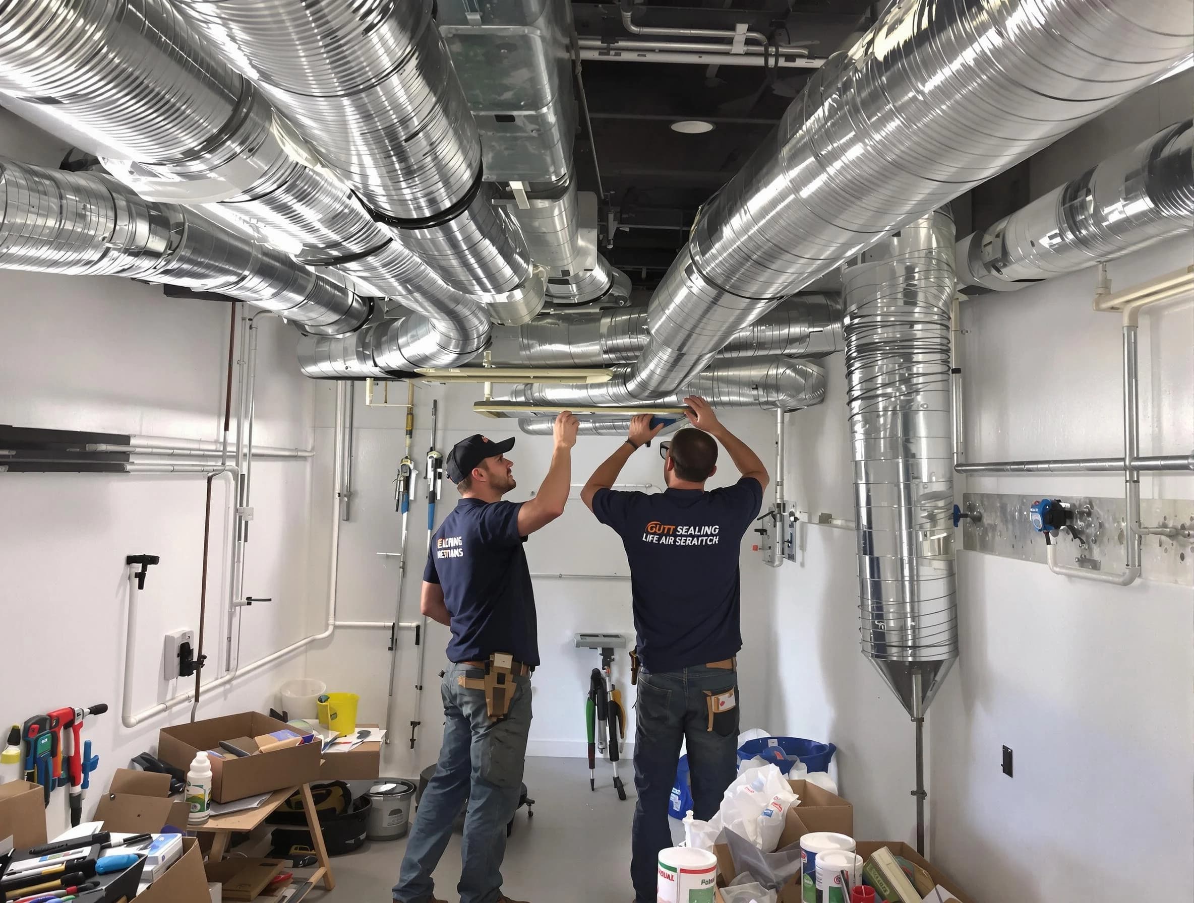 Lindon Air Duct Cleaning technician applying professional duct sealing solutions in Lindon
