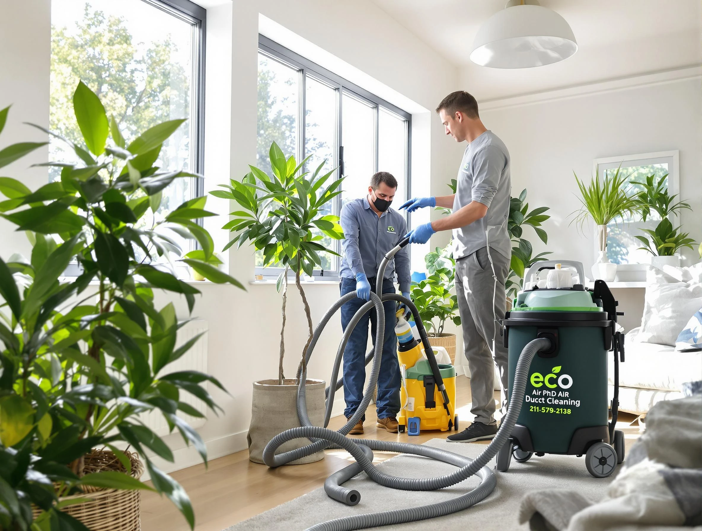 Lindon Air Duct Cleaning technician performing eco-friendly duct cleaning using sustainable methods in Lindon