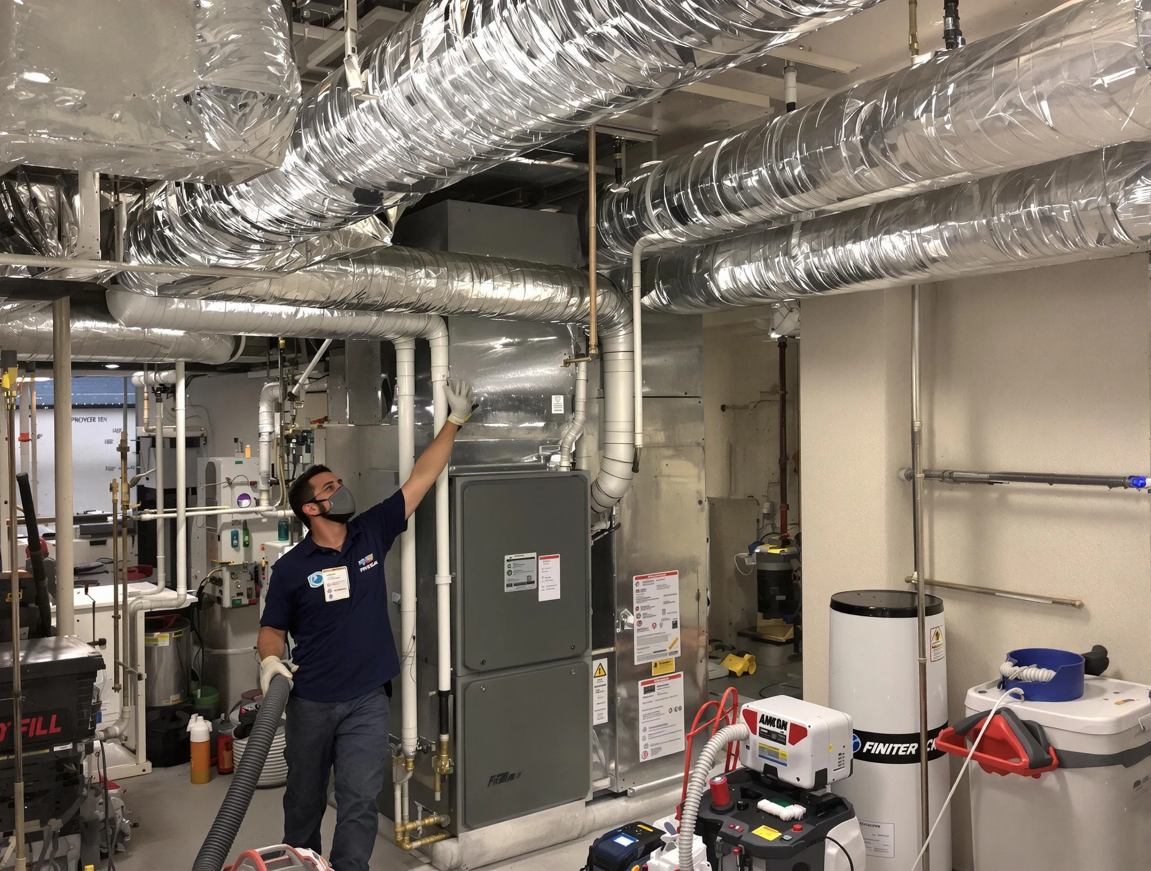 Lindon Air Duct Cleaning specialist performing thorough furnace duct cleaning in a Lindon residence
