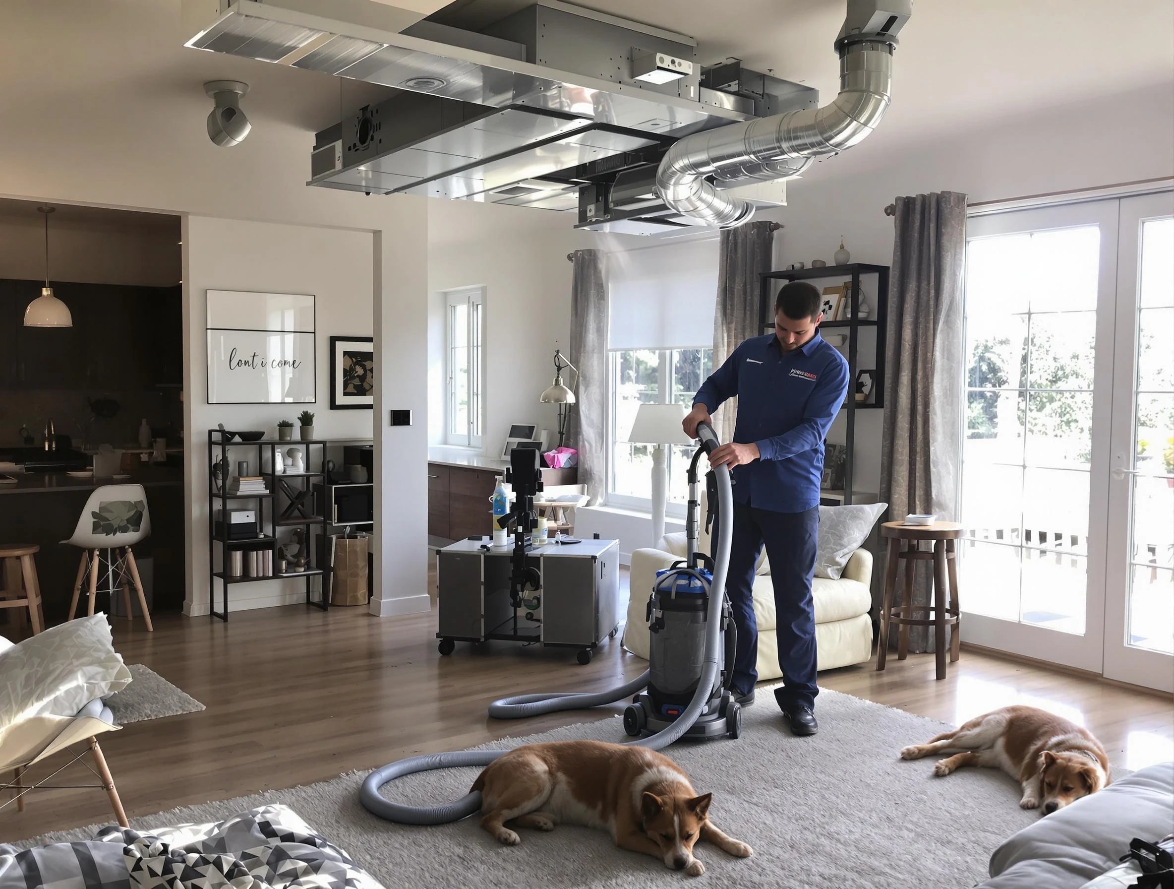 Lindon Air Duct Cleaning technician performing detailed indoor duct cleaning for improved air quality in Lindon