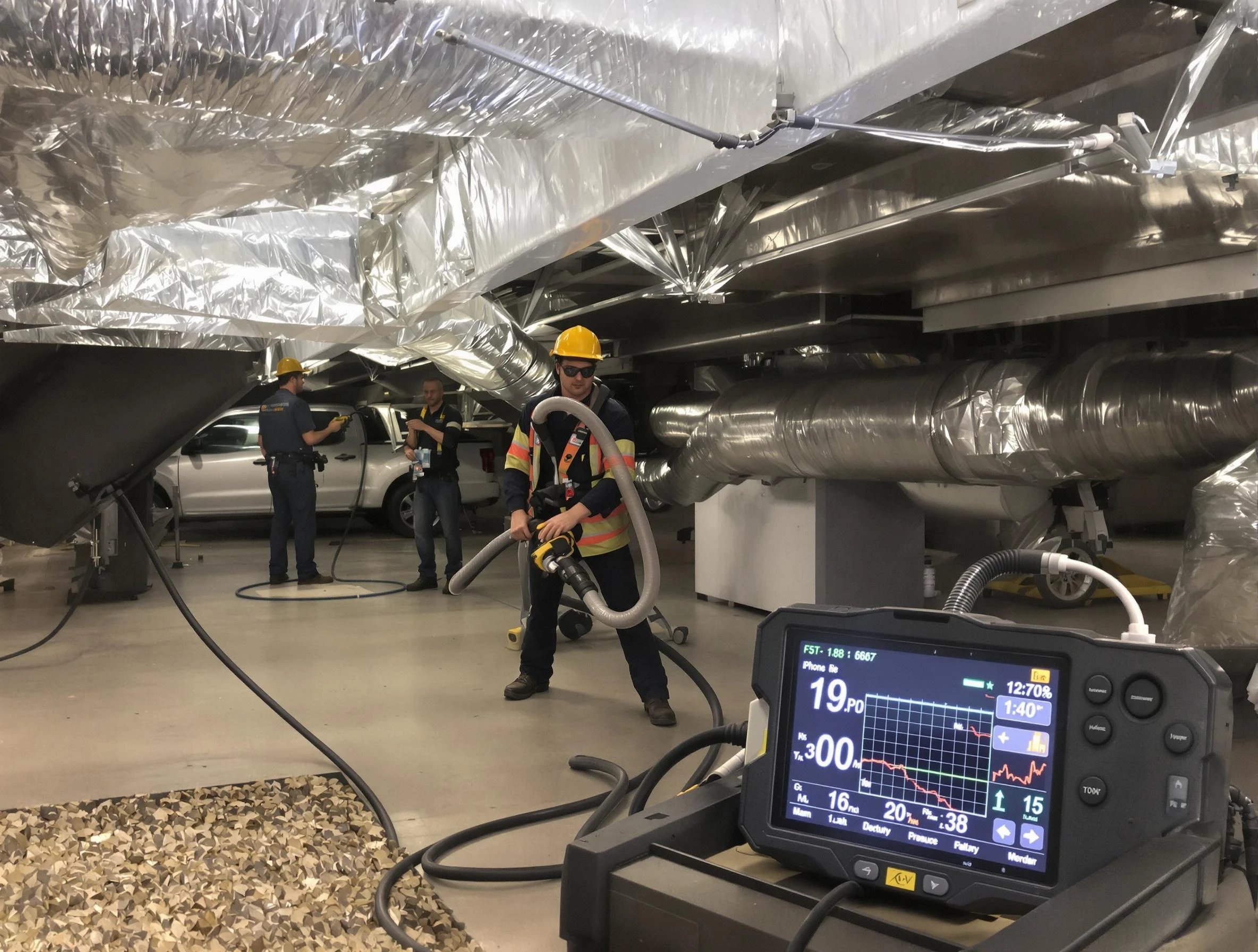 Professional negative pressure duct cleaning by Lindon Air Duct Cleaning in Lindon